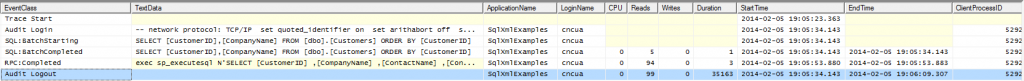 SQL Server Profiler of XML Retrieval